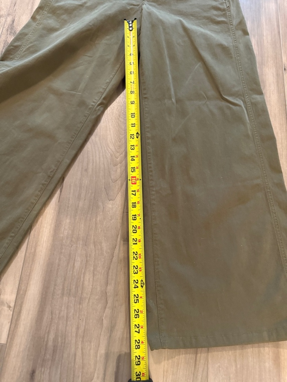 NEW Rag & Bone High Rise Wide Leg Chino Pants Trousers in Olive Color. Size 8. - Picture 11 of 16